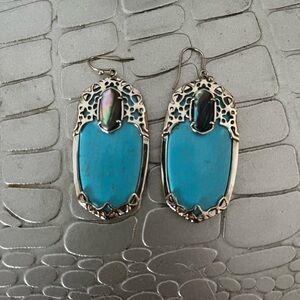 Kendra Scott abalone and turquoise Filigree Earrings